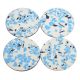 Round Wood And Resin White Terrazzo Coasters Set of 4